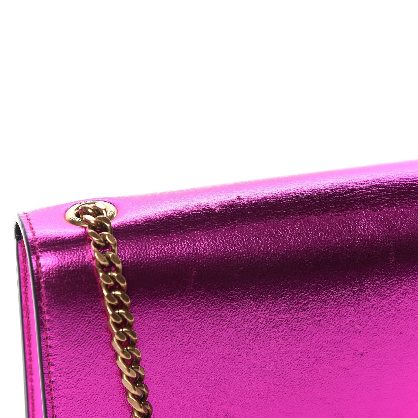 Metallic Calfskin Small Classic Monogram Kate Satchel Magenta