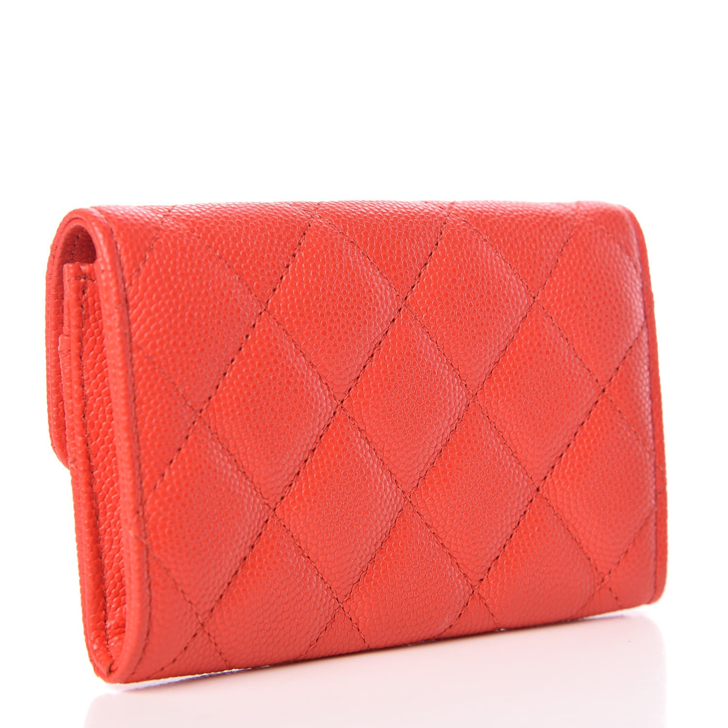 Chanel Caviar Quilted Flap Card Holder Red 3 of 9