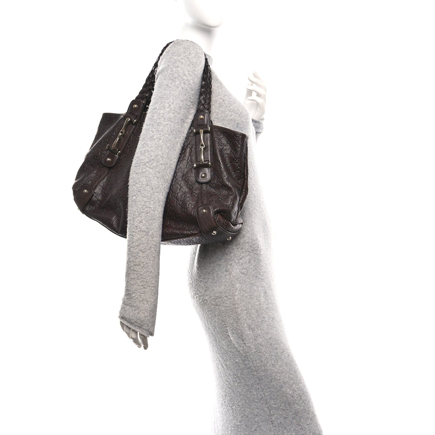 Guccissima Medium Pelham Shoulder Bag Dark Brown