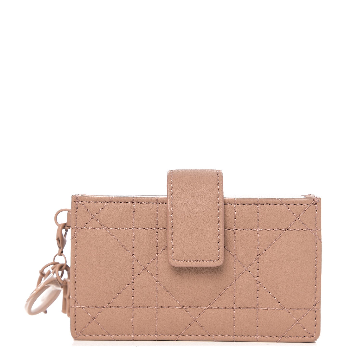 Christian Dior Ultra Matte Calfskin Cannage Lady Dior 5-Gusset Card Holder Blush Powder 1 of 6