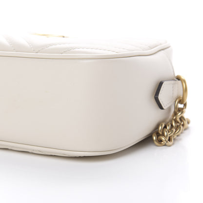Gucci Calfskin Matelasse Small GG Marmont Chain Shoulder Bag White 10 of 12