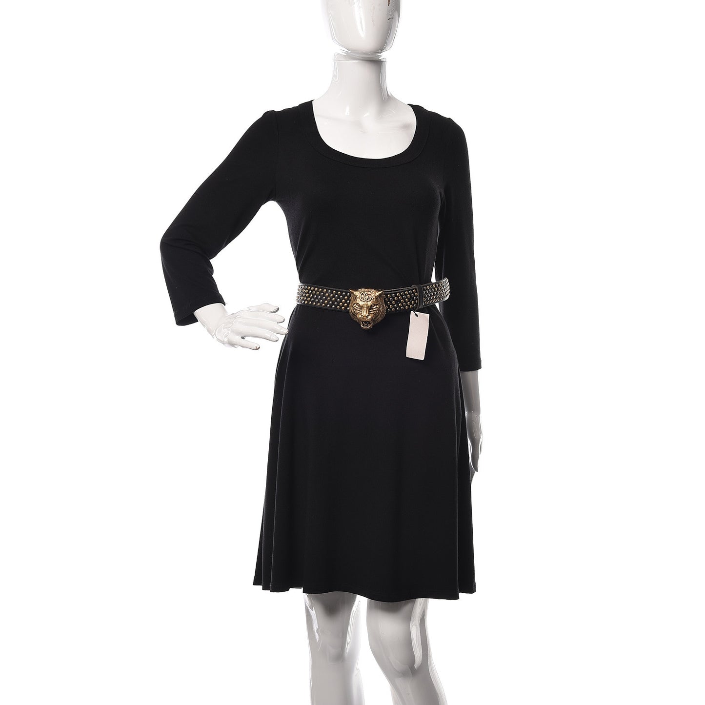 Calfskin Studded Feline Belt 100 40 Black