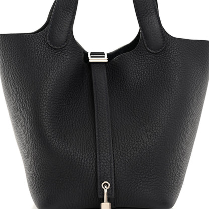 Hermes Taurillon Clemence Picotin Lock 18 PM Bleu Nuit 8 of 11