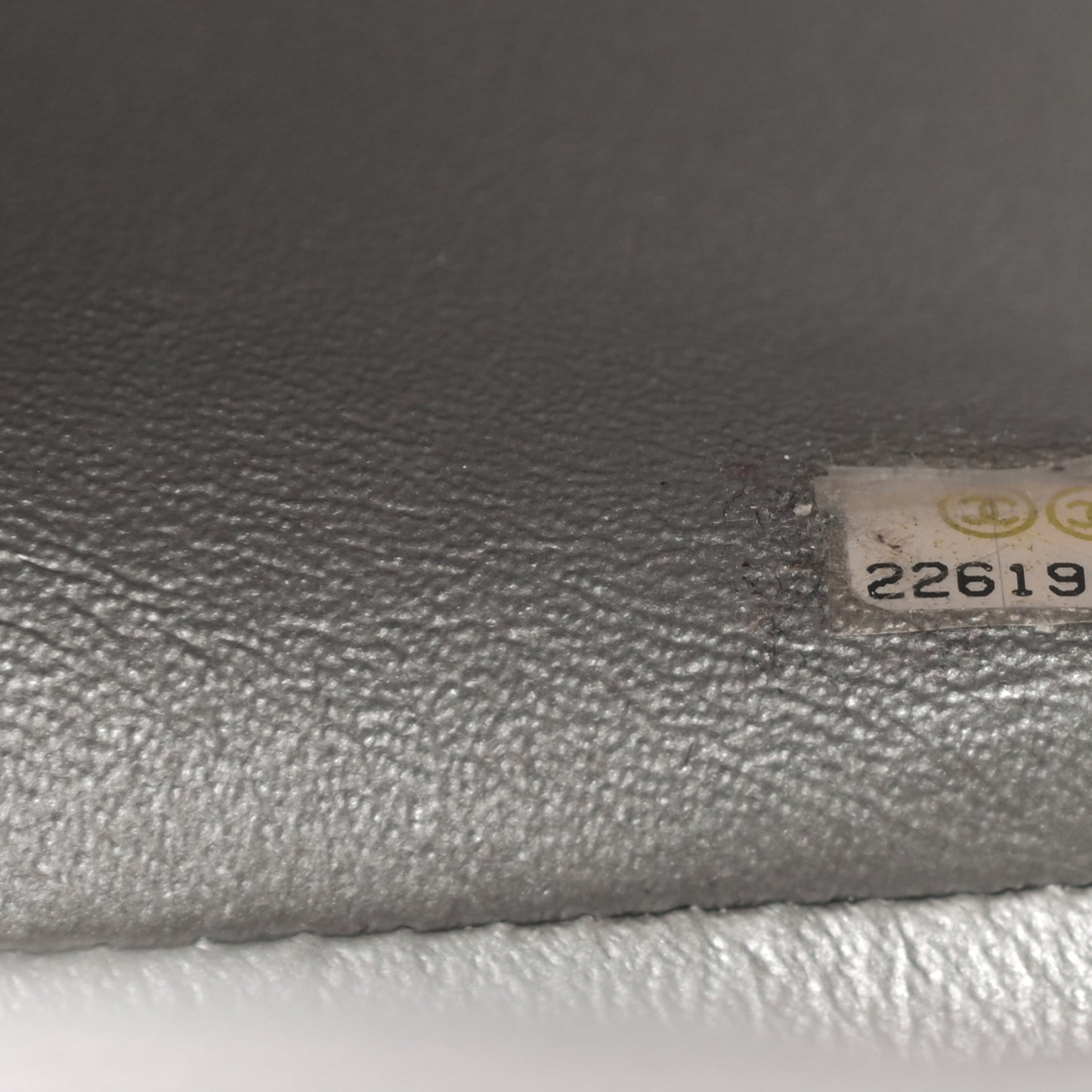 Metallic Caviar Chevron Quilted Mini Square Flap Silver