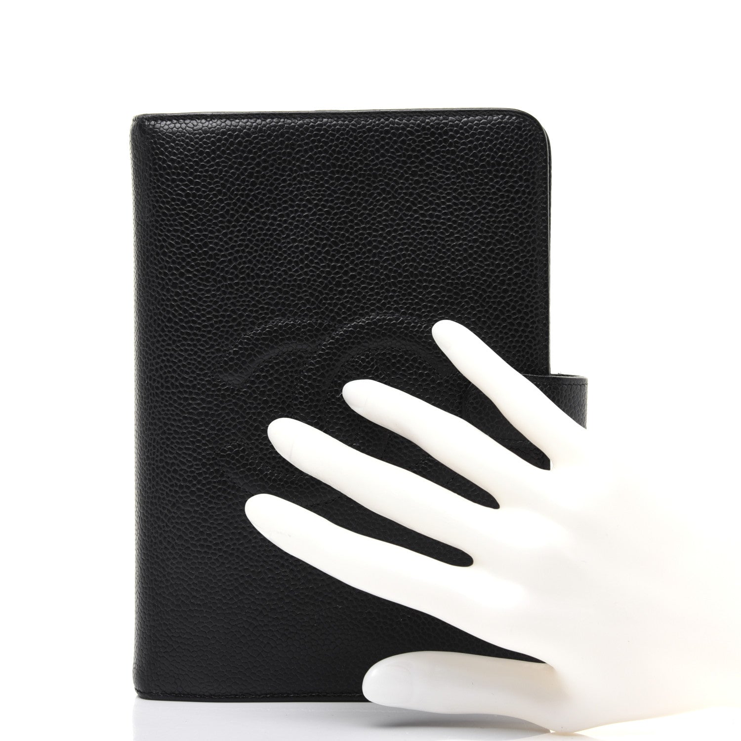 Chanel Caviar CC Medium Ring Agenda Planner Black 730461