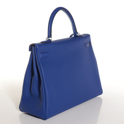 Hermes Togo Kelly Retourne 35 Bleu Electrique 6 of 28