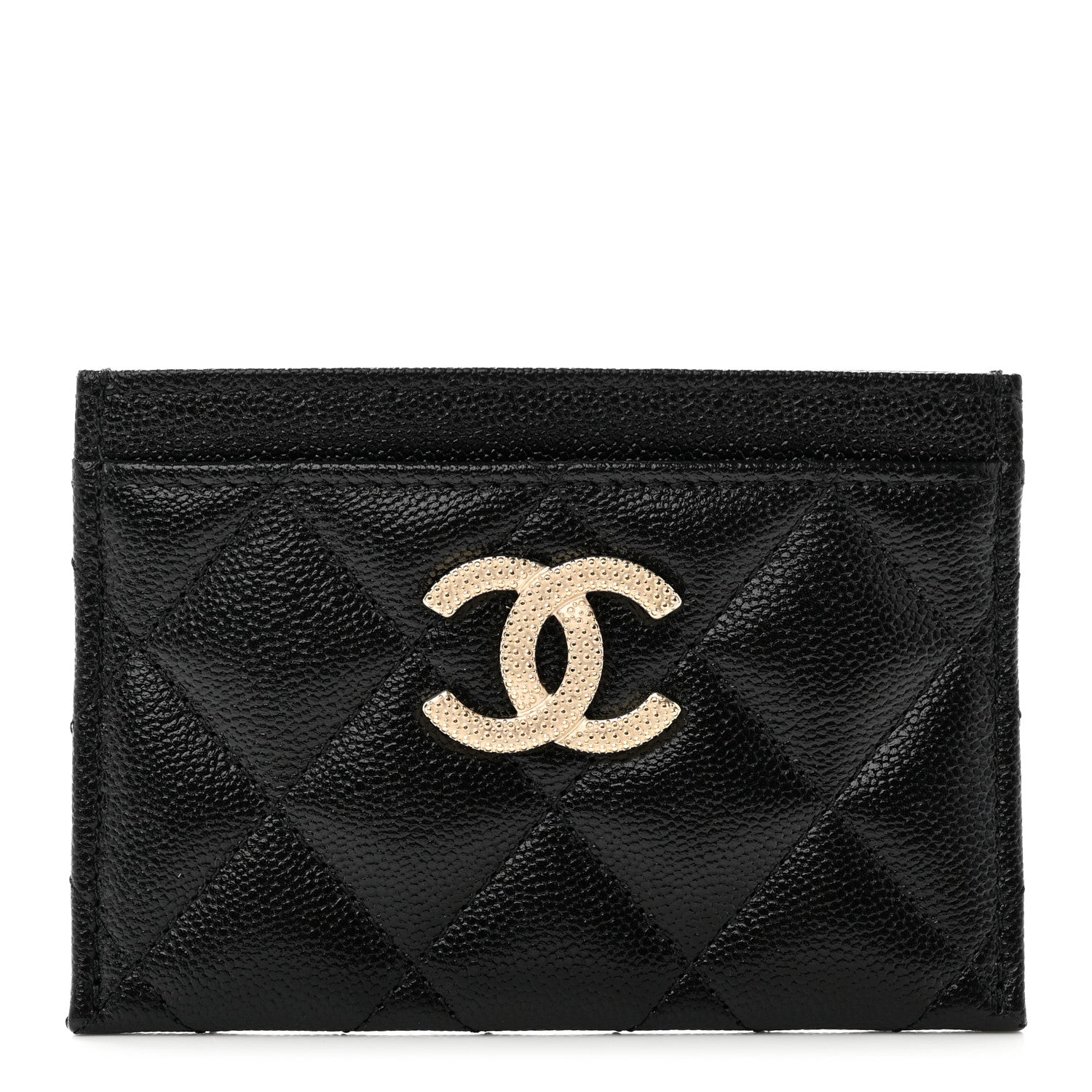 Chanel Caviar Quilted Studded CC Card Holder Black 1 of 8