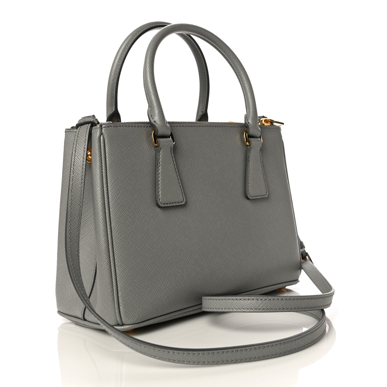 Prada Saffiano Small Galleria Double Zip Tote Nube 3 of 10