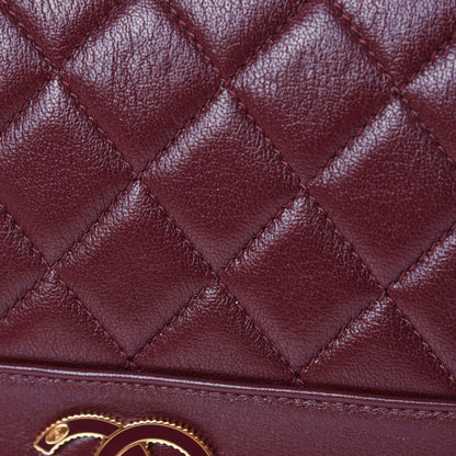 Chanel Sheepskin Quilted Vintage Mademoiselle Flap Dark Red 12 of 15