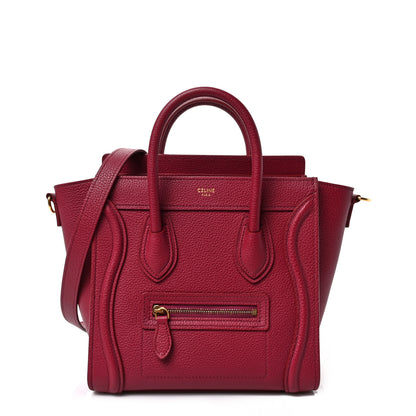 Celine Drummed Calfskin Nano Luggage Plum 1 of 9