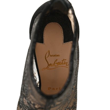 Christian Louboutin Lace Lame Specchio Gipsybootie 100 Ankle Boots 36 Black 10 of 13