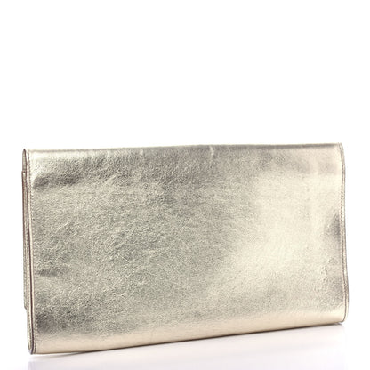 Saint Laurent Metallic Calfskin Monogram Large Belle De Jour Clutch Gold 3 of 7