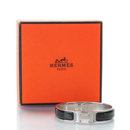 Hermes Enamel Narrow Clic Clac H Bracelet PM Black 5 of 5