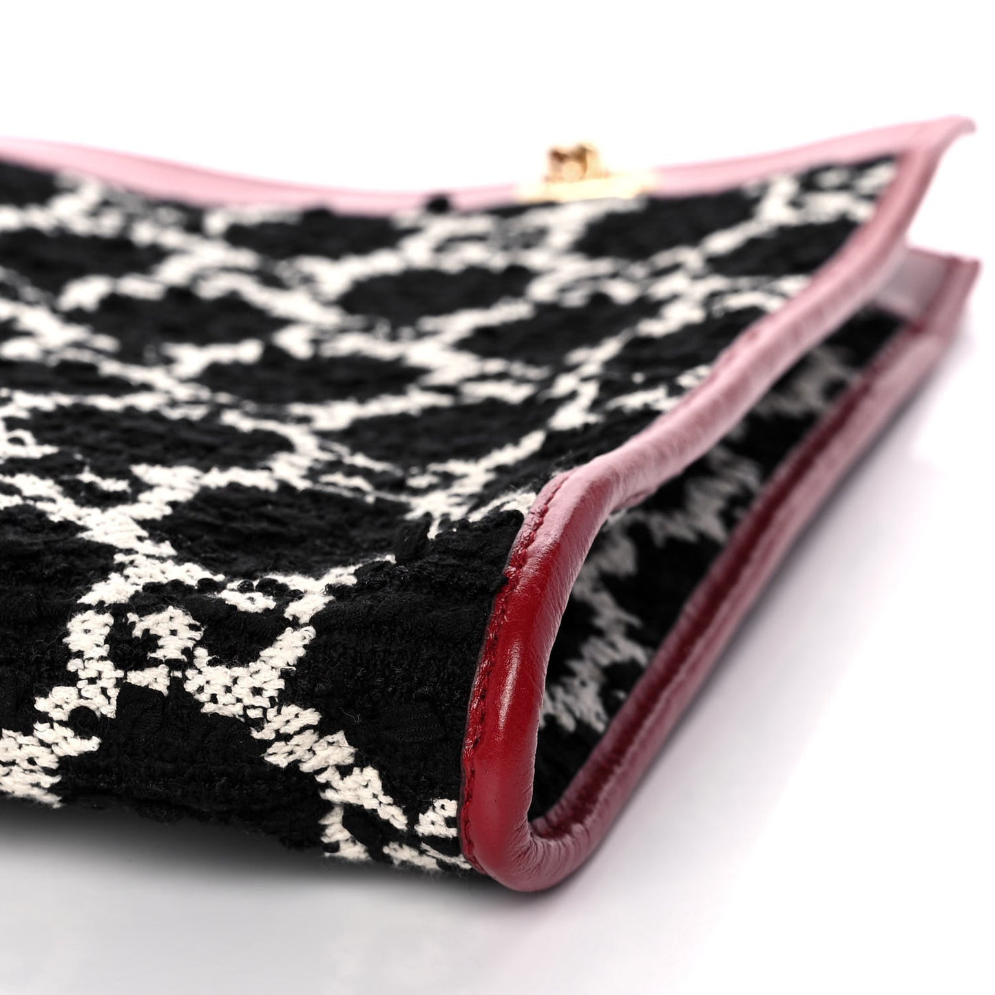 Tweed GG Monogram Large Rajah Chain Tote Romantic Cherry Black White