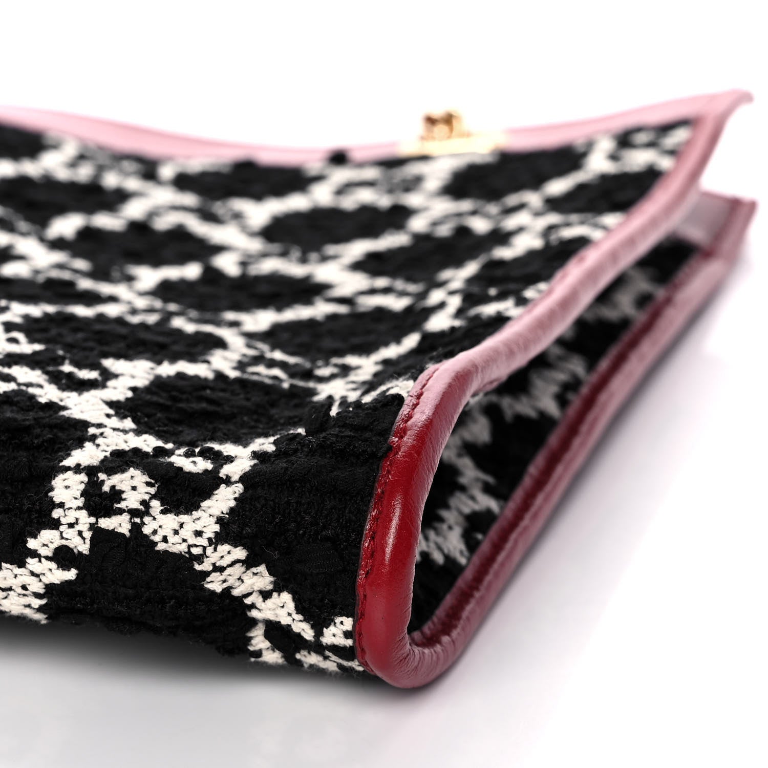 Gucci Tweed GG Monogram Large Rajah Chain Tote Romantic Cherry Black White 12 of 12