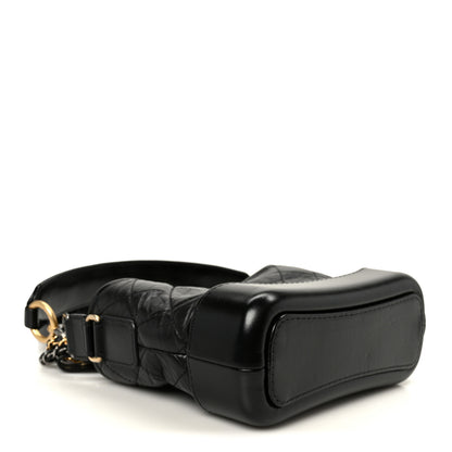 Chanel Aged Calfskin Quilted Small Gabrielle Logo Hobo Black 4 of 10