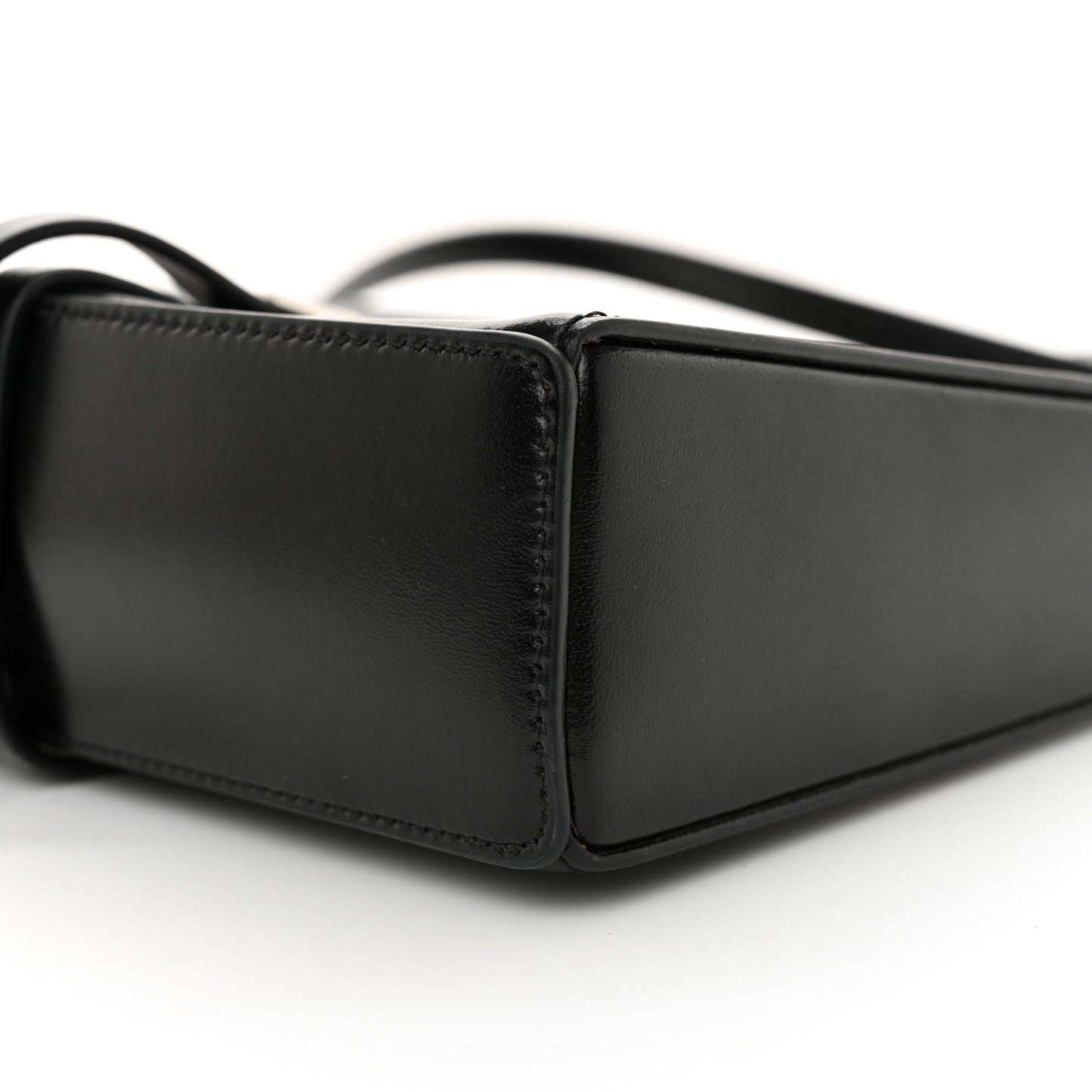 Box Calfskin Mini Cut Out Shoulder Bag Black