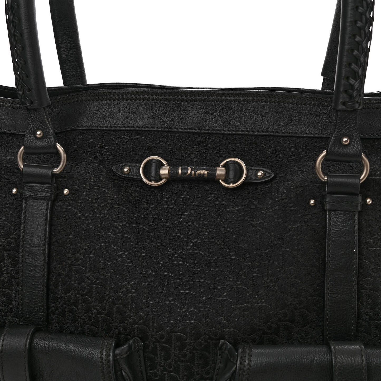 Monogram Large My Dior Frame Pocket Satchel Black