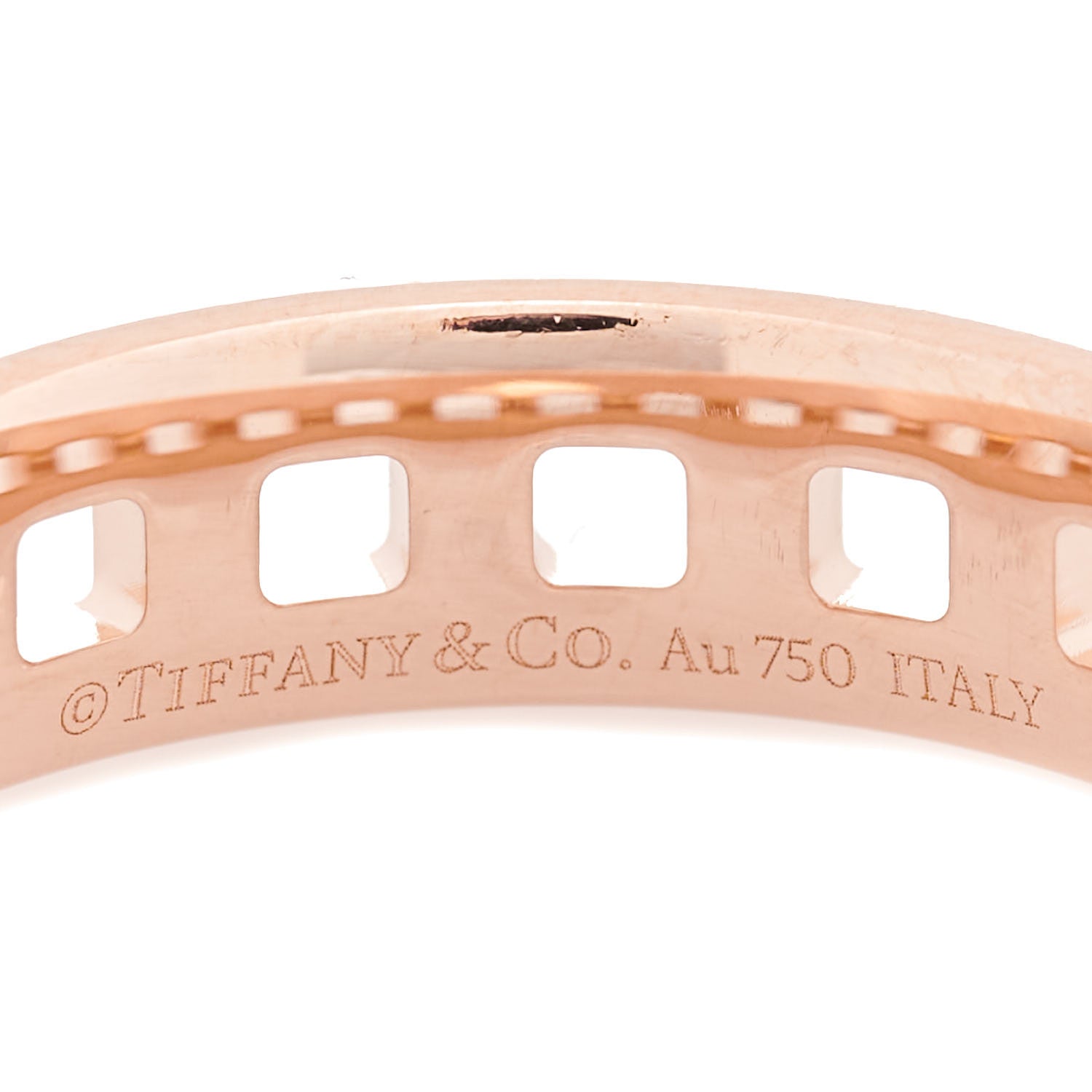 Tiffany 18K Rose Gold Diamond T True Wide Ring 60 9 3 of 3
