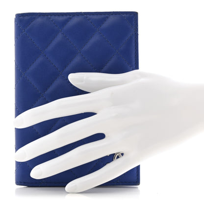 Chanel Lambskin Quilted Passport Holder Blue 2 of 10