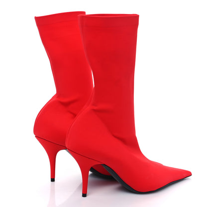 Balenciaga Matte Spandex Extreme Pointed Toe Knife 80mm Ankle Boots 36.5 Red 4 of 6