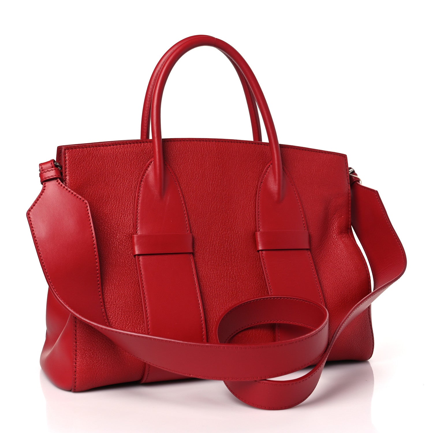 Miu Miu Madras Soft Calfskin Top Handle Satchel Fuoco 3 of 8