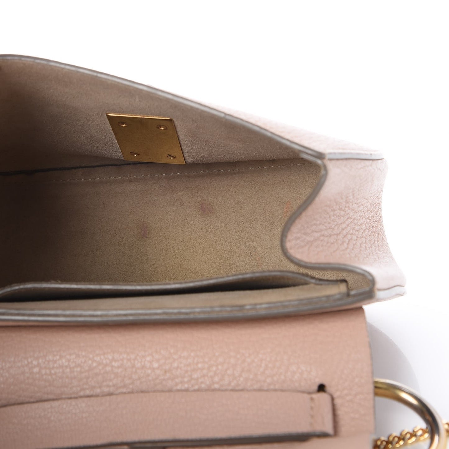 Grained Lambskin Mini Drew Shoulder Bag Cement Pink