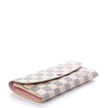 Louis Vuitton Damier Azur Emilie Wallet Rose Ballerine 4 of 7