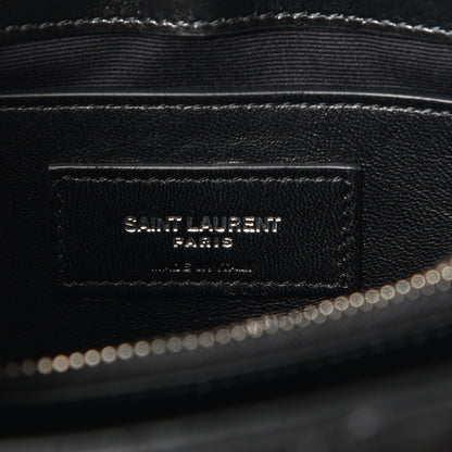 Saint Laurent Calfskin Y Quilted Monogram Small Loulou Chain Satchel Black 7 of 8