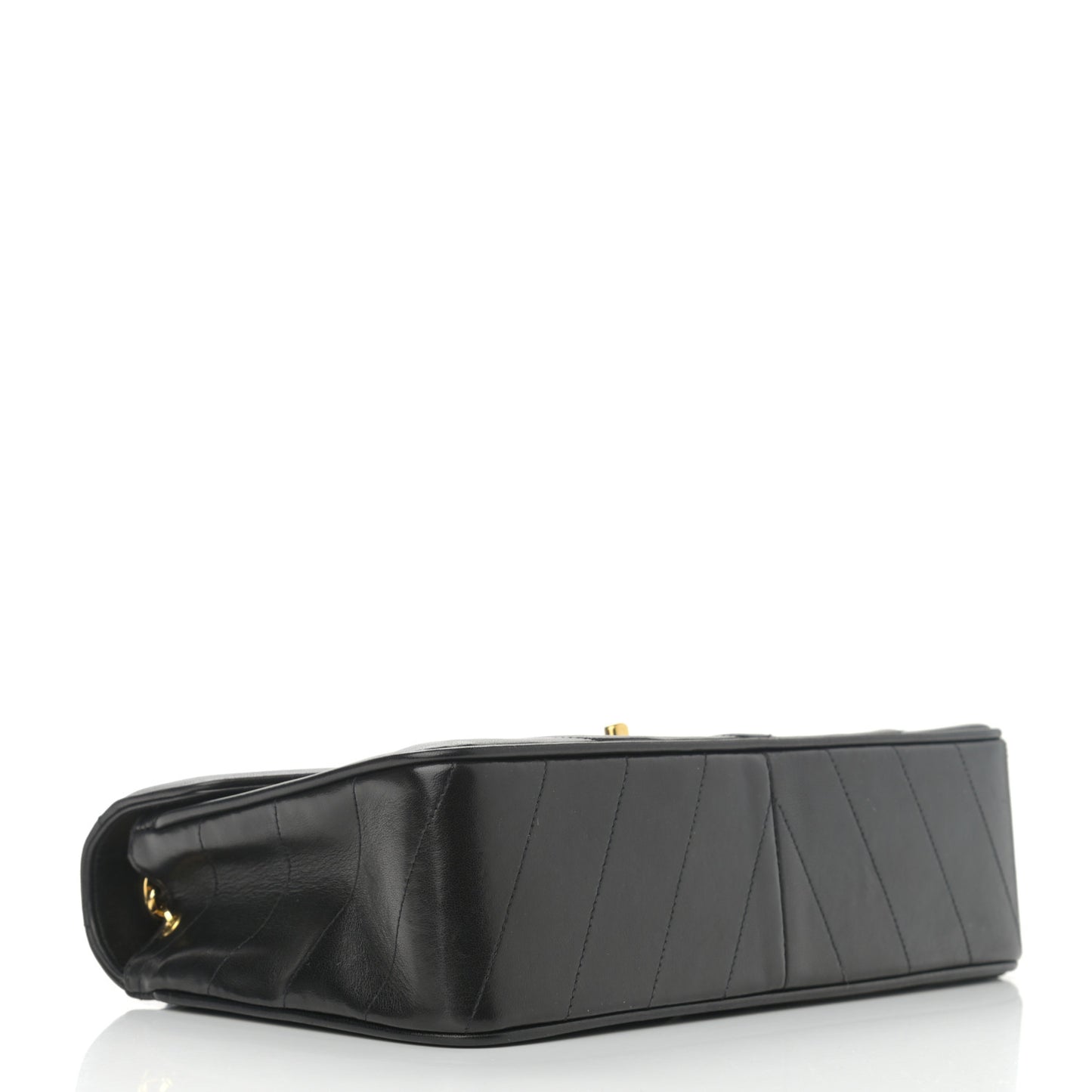 Lambskin Chevron Medium Flap Bag Black