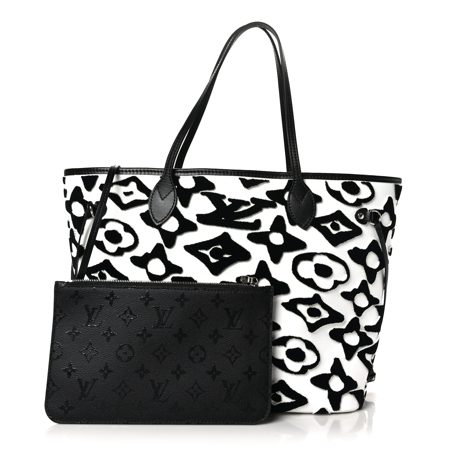 Louis Vuitton X UF Tufted Monogram Neverfull MM Black White 1 of 9