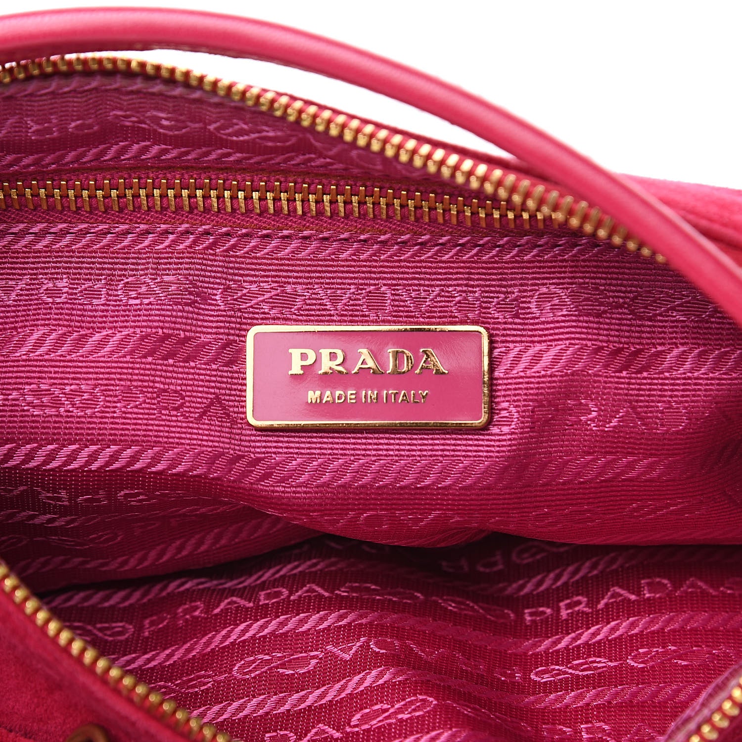 Prada Suede Box Shoulder Bag Peonia 6 of 12