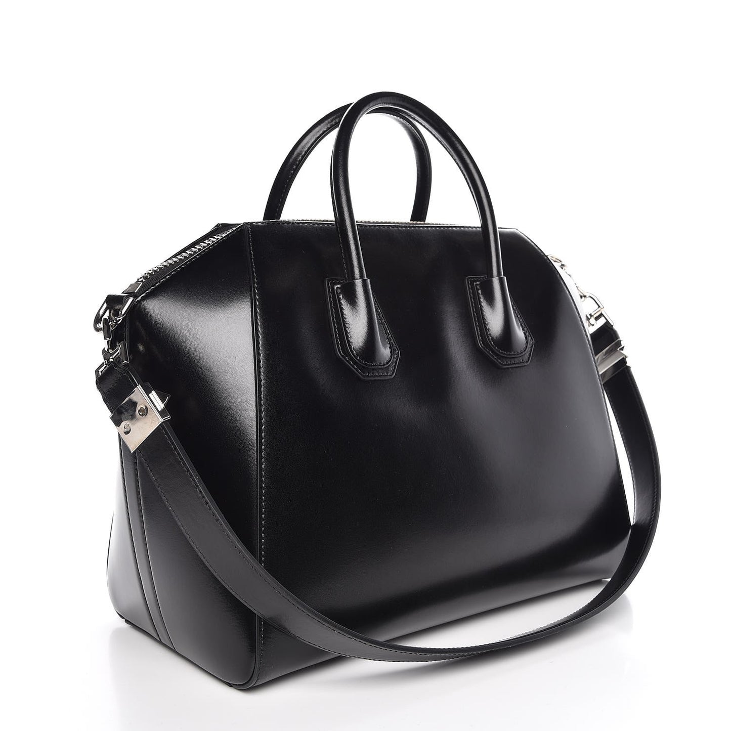 Shiny Lord Calfskin Medium Antigona Black