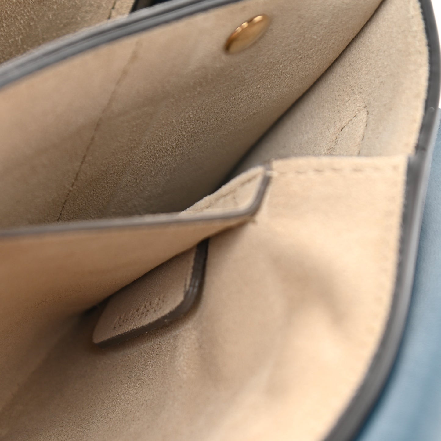 Suede Calfskin Small Faye Shoulder Bag Majolica Blue