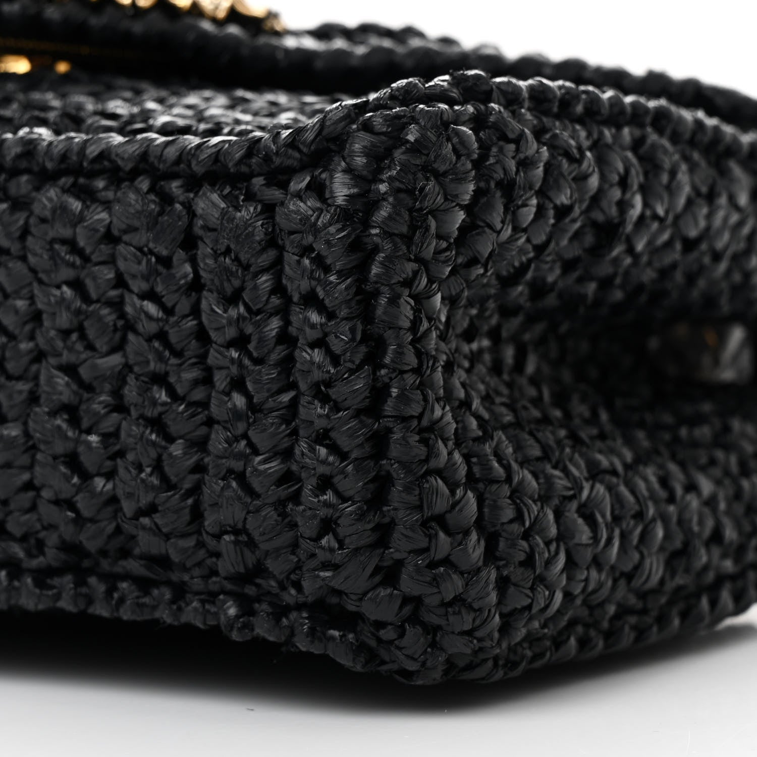 Dolce & Gabbana Raffia Woven Devotion Envelope Shoulder Bag Black 9 of 9
