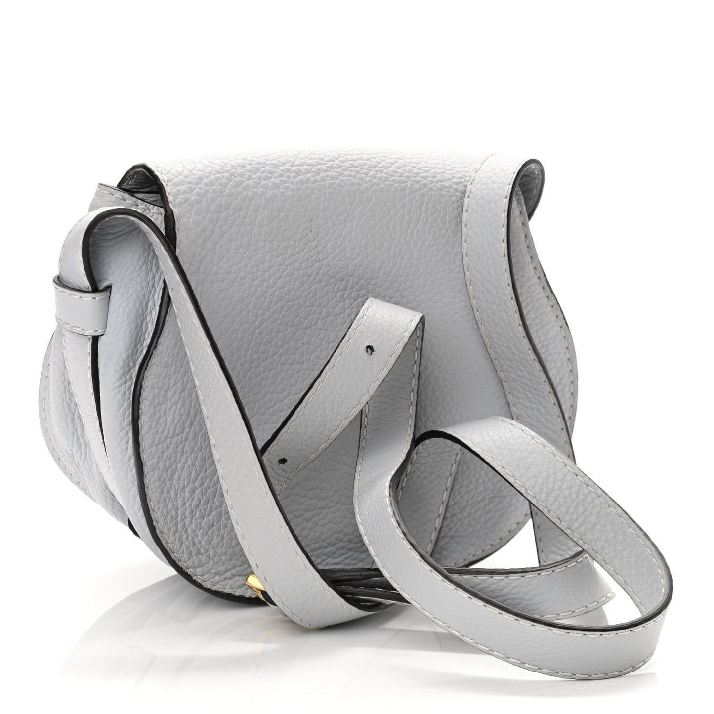 Calfskin Marcie Round Crossbody Bag Light Cloud
