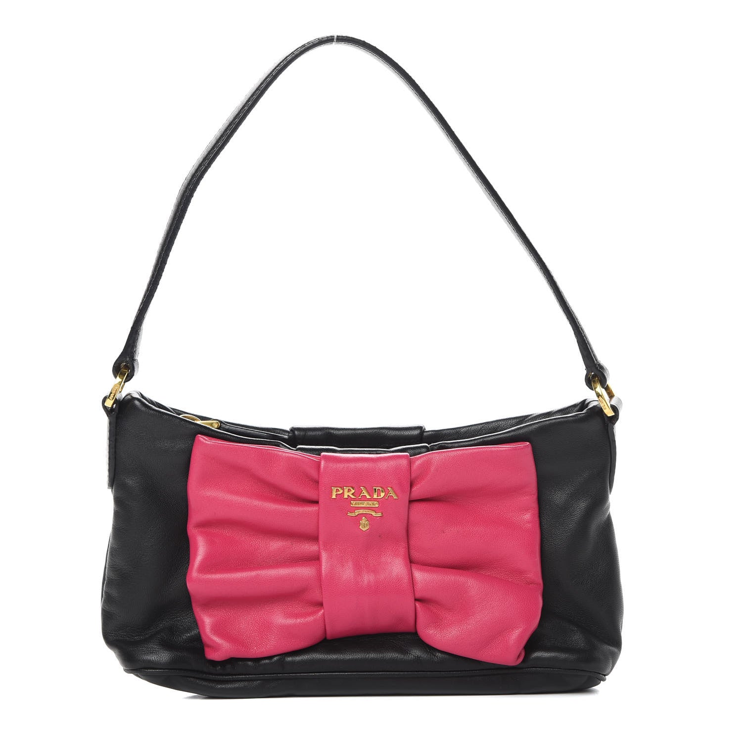 Prada Nappa Fiocco Bow Pochette Black Peonia 1 of 11