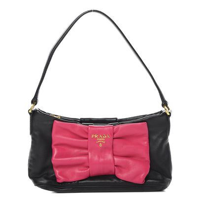 Prada Nappa Fiocco Bow Pochette Black Peonia 1 of 11