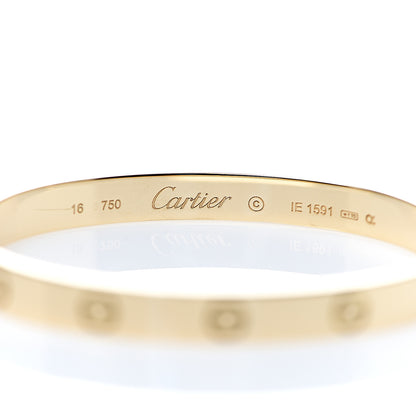 Cartier 18K Yellow Gold LOVE Bracelet 16 3 of 4