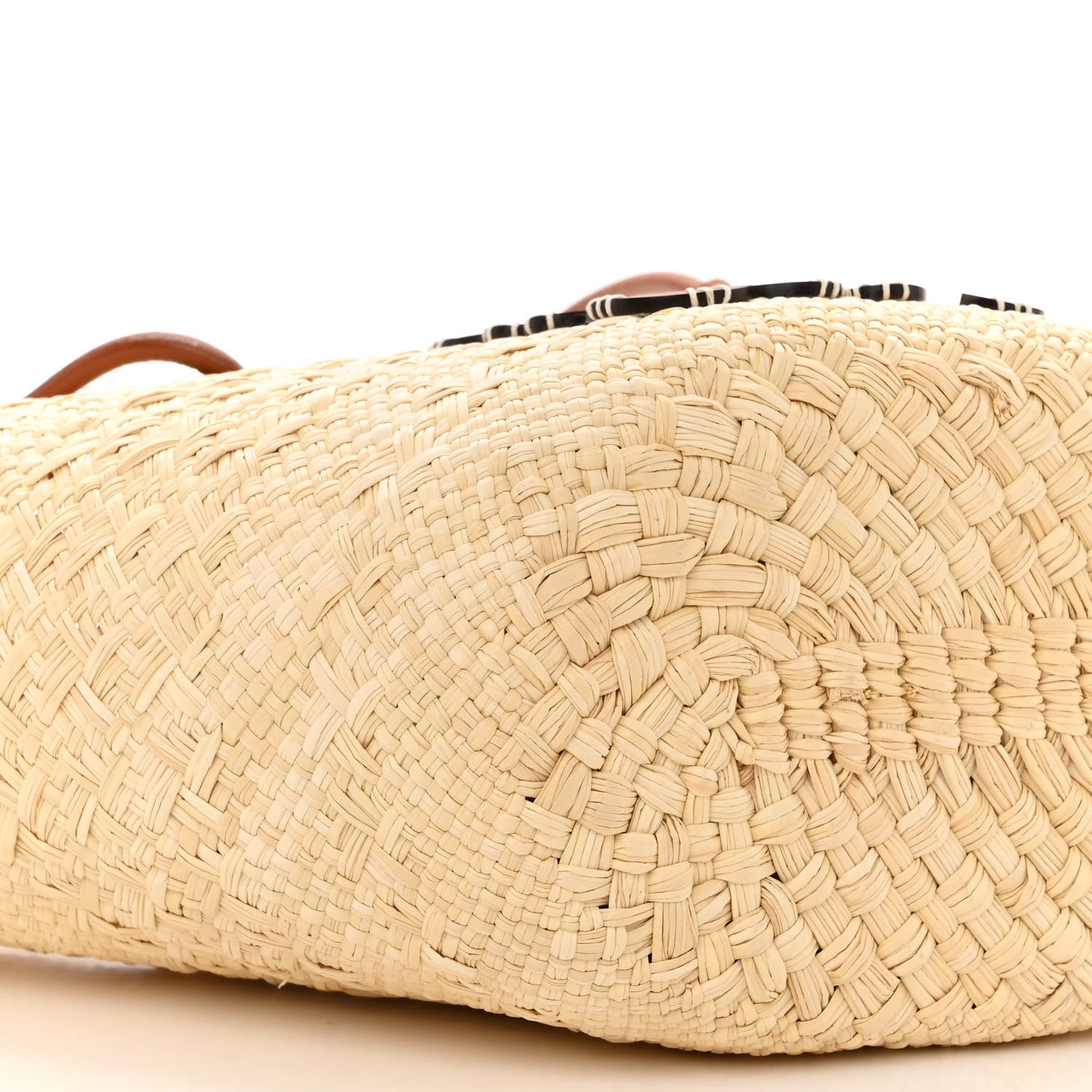 Loewe Calfskin Raffia Small Anagram Basket Tote Bag Natural Tan 8 of 9