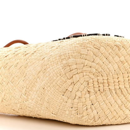 Loewe Calfskin Raffia Small Anagram Basket Tote Bag Natural Tan 8 of 9