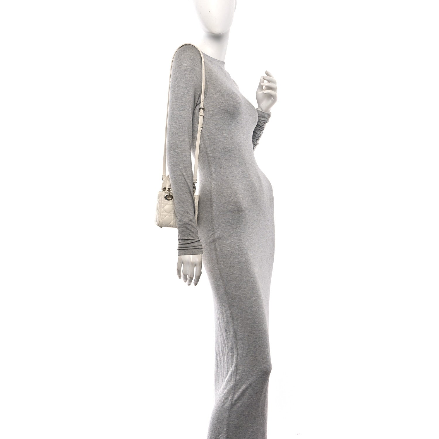 Christian Dior Lambskin Cannage Micro Lady Dior Latte 2 of 10