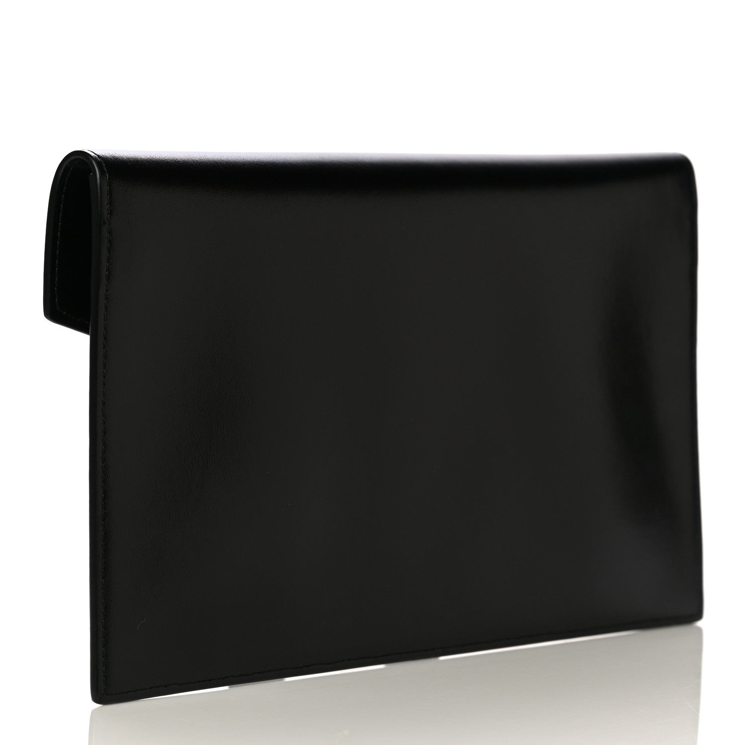 Saint Laurent Smooth Shiny Calfskin Monogram Uptown Pouch Black 4 of 11