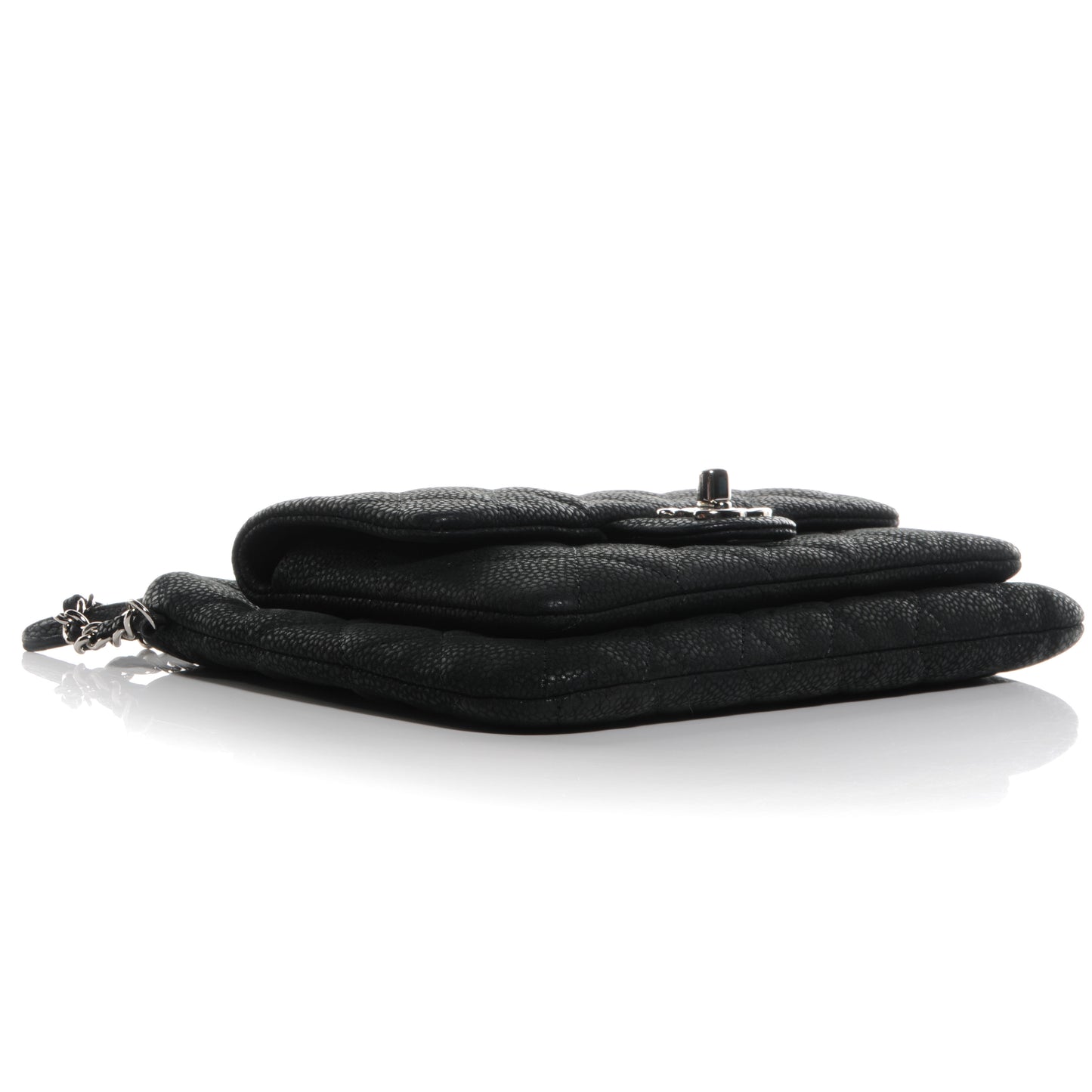 Iridescent Caviar Daily Zip Crossbody Black