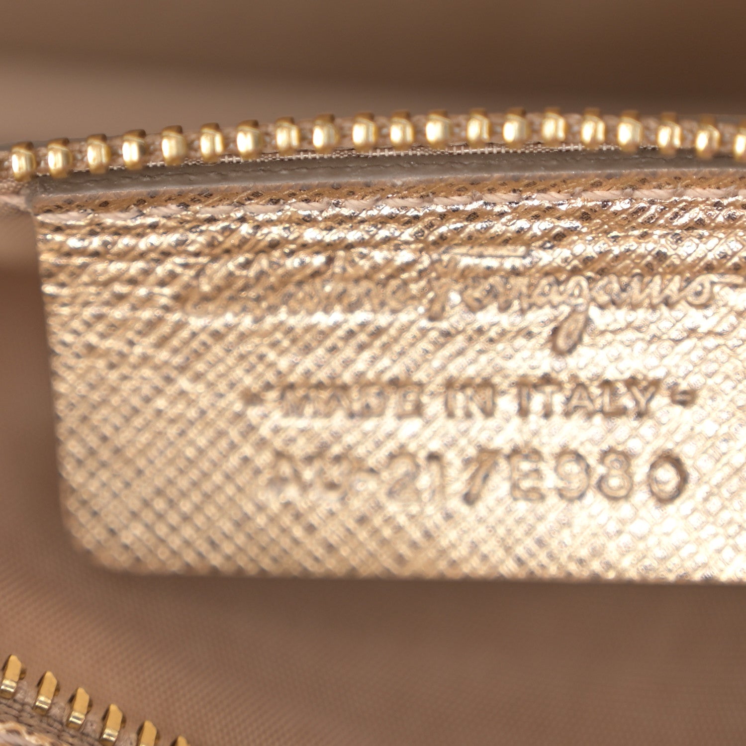 Salvatore Ferragamo Hammered Calfskin Ginny Shoulder Bag Gold 7 of 12