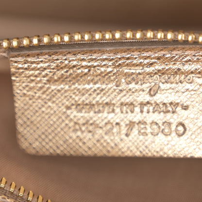 Salvatore Ferragamo Hammered Calfskin Ginny Shoulder Bag Gold 7 of 12