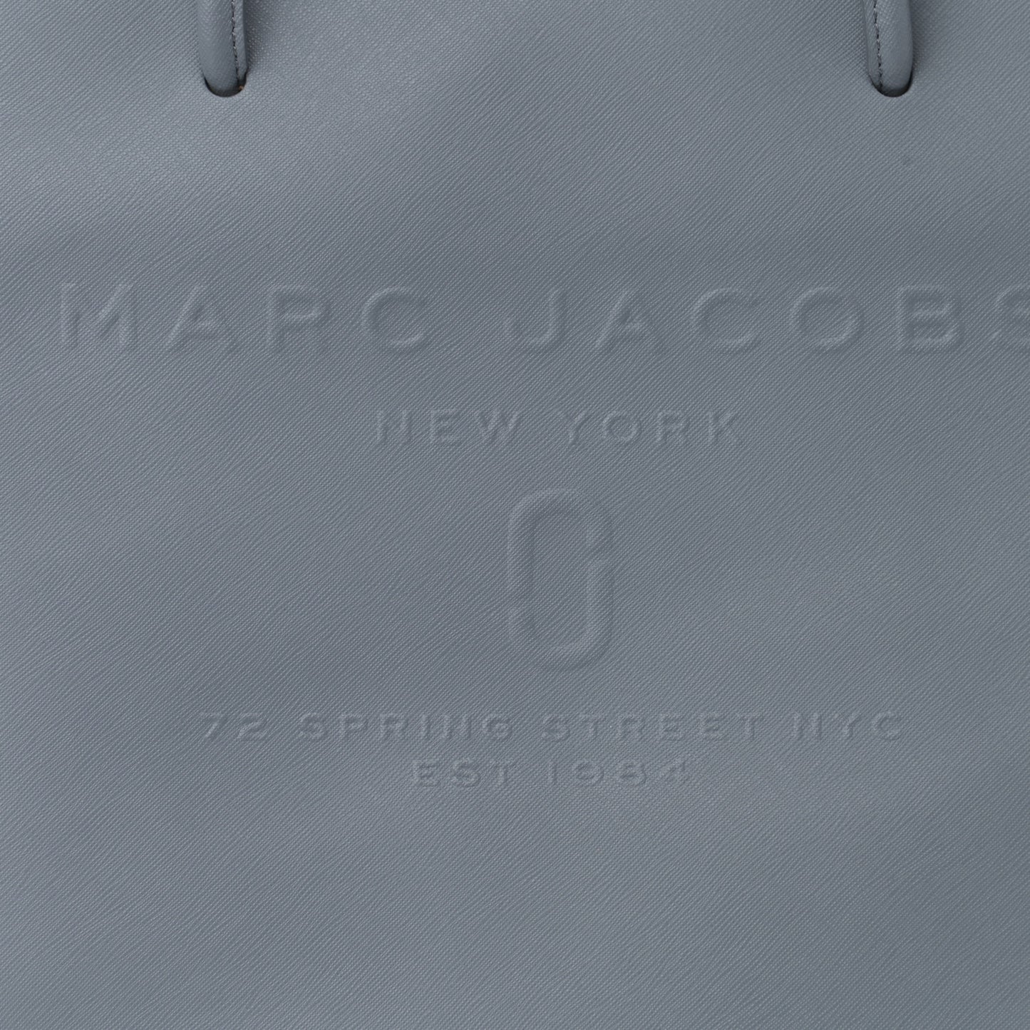 Calfskin Embossed Logo East West Shopper Tote Blue