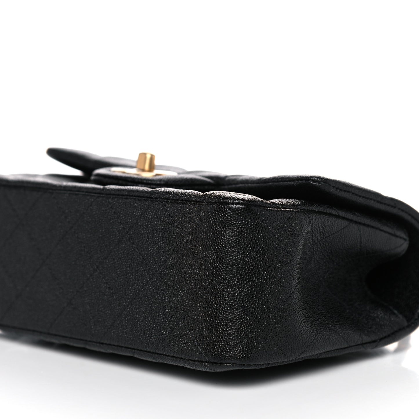 Caviar Quilted Mini Top Handle Rectangular Flap Black
