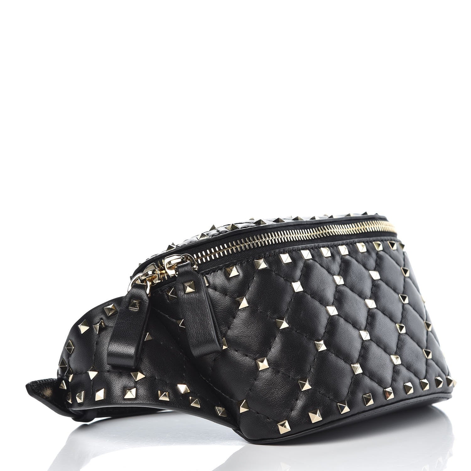 Valentino Garavani Lambskin Rockstud Spike Belt Bag 95 Black 3 of 6
