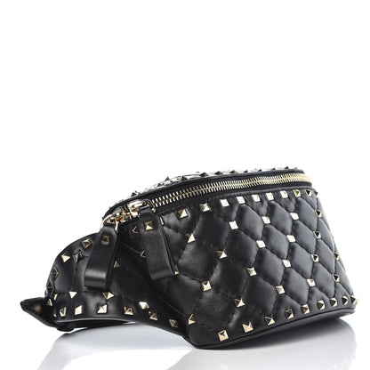 Valentino Garavani Lambskin Rockstud Spike Belt Bag 95 Black 3 of 6